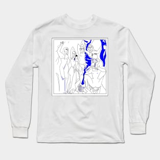 Les Demoiselles d'Avignon Line Art inspired by the original painting Long Sleeve T-Shirt